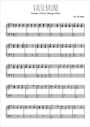 Téléchargez l'arrangement pour piano de la partition de Valse brune en PDF